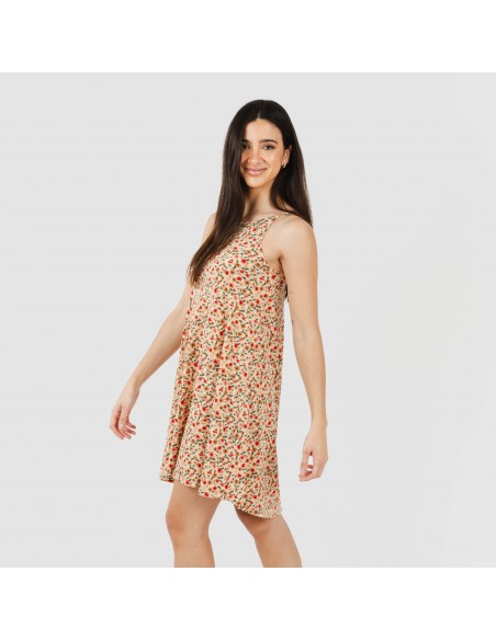 Vestito corto con spalline crêpe Musa rame