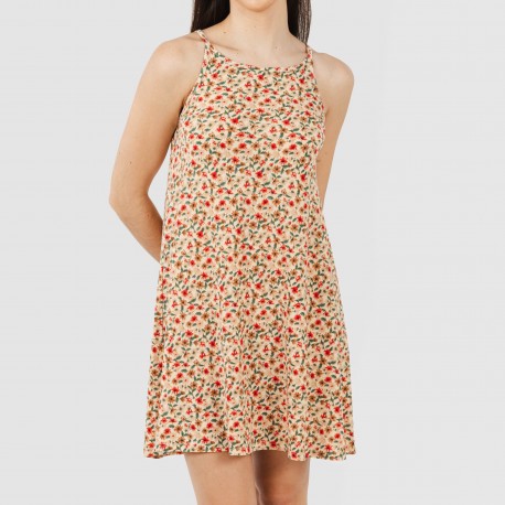 Vestito corto con spalline crêpe Musa rame