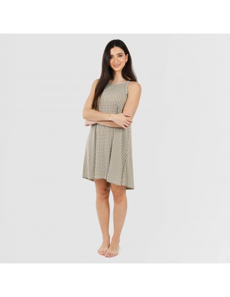 Vestito corto con spalline crêpe Tamila beige Vestito corto con spalline crêpe Tamila beige