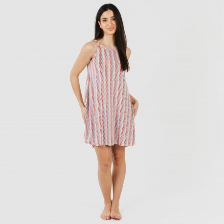 Vestito corto con spalline crêpe Villa rosa