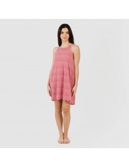 Vestito corto con spalline crêpe Neville rosa fragola Vestito corto con spalline crêpe Neville rosa fragola