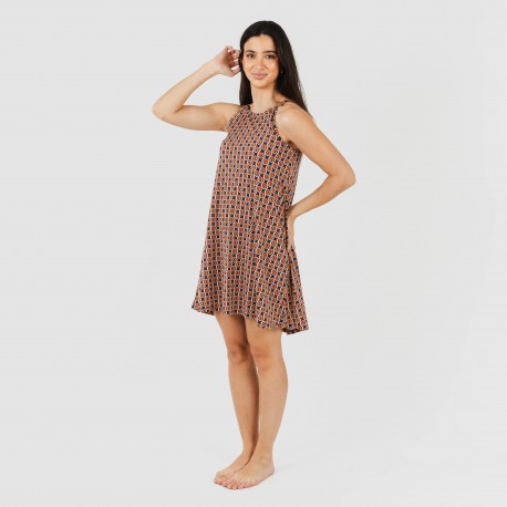 Vestito corto con spalline crêpe Olmeca