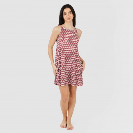 Vestito corto con spalline crêpe Alino melanzana