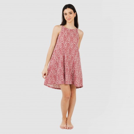 Vestito corto con spalline crêpe Piluca malva rosa