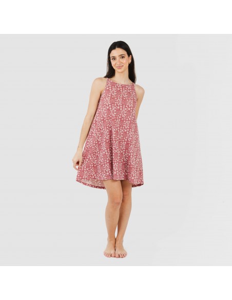 Vestito corto con spalline crêpe Piluca malva rosa