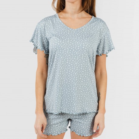 Pigiama corto mezza manica soft Anita indaco