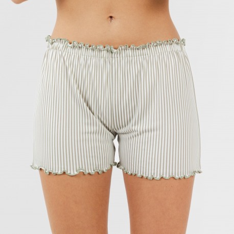 Pigiama corto mezza manica soft Raya Leia verde militare