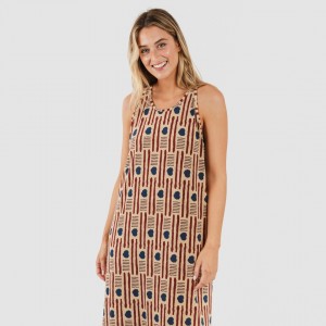 Vestito lungo con spalline crêpe Fresno