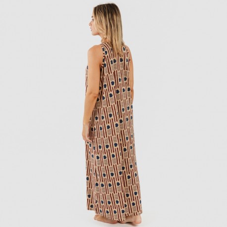 Vestito lungo con spalline crêpe Fresno