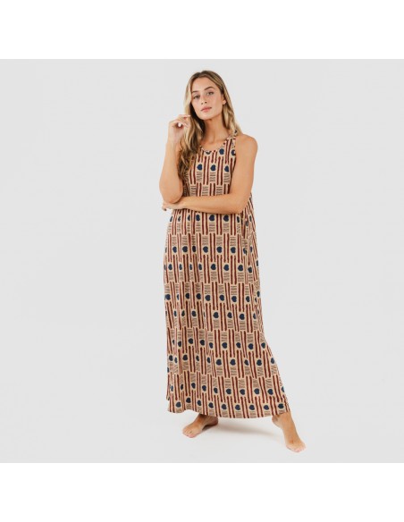 Vestito lungo con spalline crêpe Fresno Vestito lungo con spalline crêpe Fresno