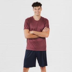 Set sportivo corto tecnico uomo bordeaux - blu navy