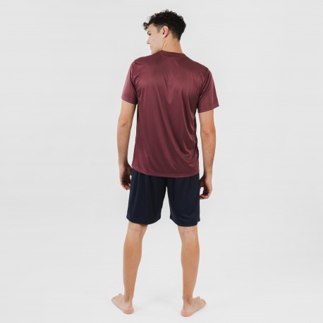 Set sportivo corto tecnico uomo bordeaux - blu navy