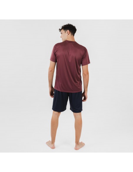 Set sportivo corto tecnico uomo bordeaux - blu navy
