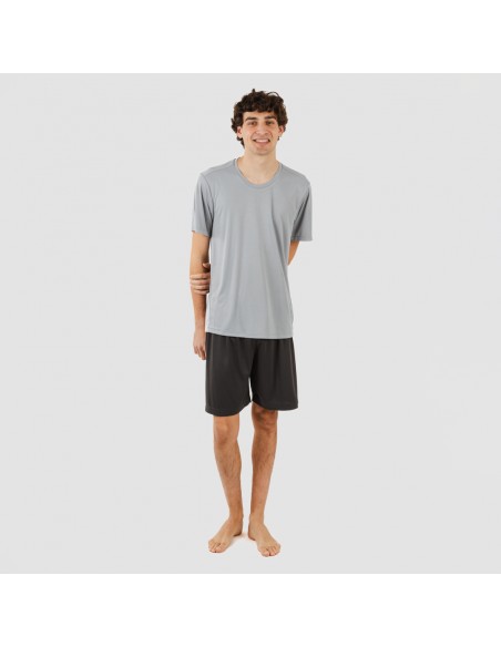 Set sportivo corto tecnico uomo grigio perla - antracite