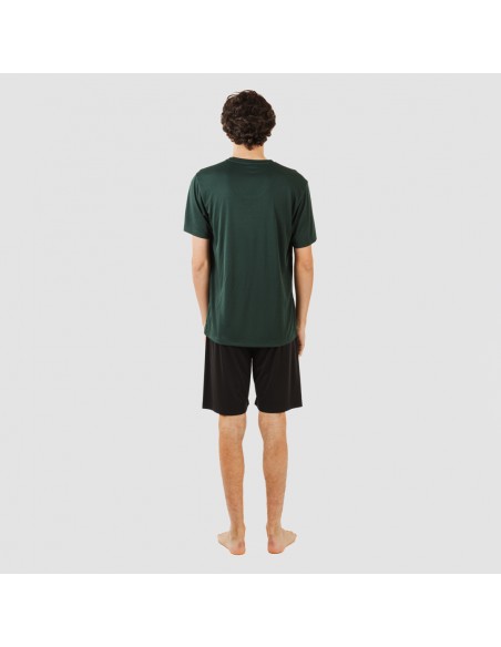 Set sportivo corto tecnico uomo verde bottiglia - nero