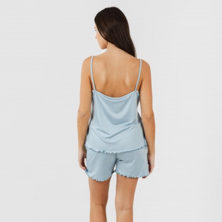 Pigiama con spalline soft tinta unita