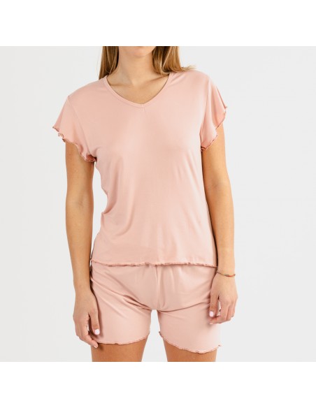 Pigiama corto mezza manica soft tinta unita Pigiama corto mezza manica soft tinta unita