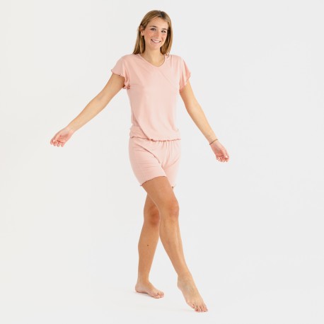 Pigiama corto mezza manica soft tinta unita