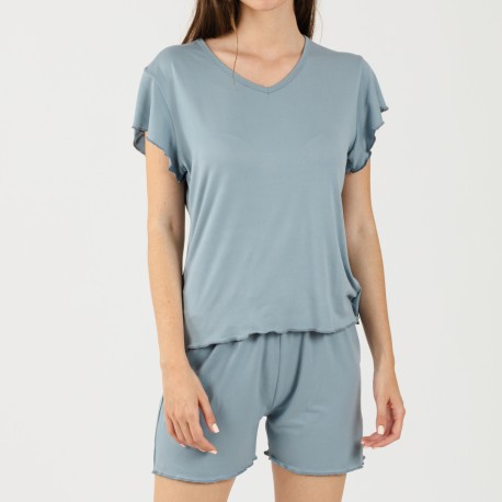 Pigiama corto mezza manica soft tinta unita