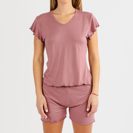Pigiama corto mezza manica soft tinta unita