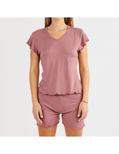 Pigiama corto mezza manica soft tinta unita Pigiama corto mezza manica soft tinta unita
