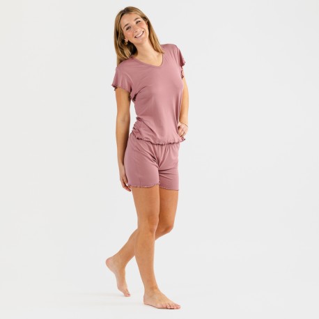 Pigiama corto mezza manica soft tinta unita