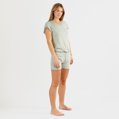 Pigiama corto mezza manica soft tinta unita