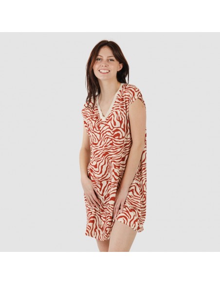 Vestito corto manica ampia soft Palmina rame Vestito corto manica ampia soft Palmina rame