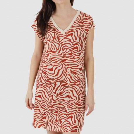 Vestito corto manica ampia soft Palmina rame