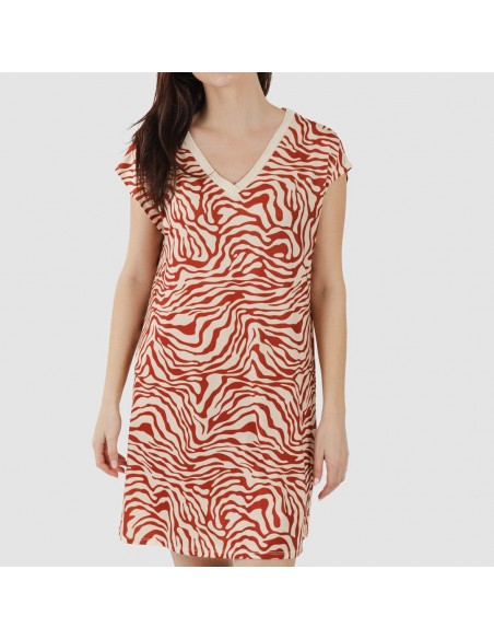 Vestito corto manica ampia soft Palmina rame Vestito corto manica ampia soft Palmina rame