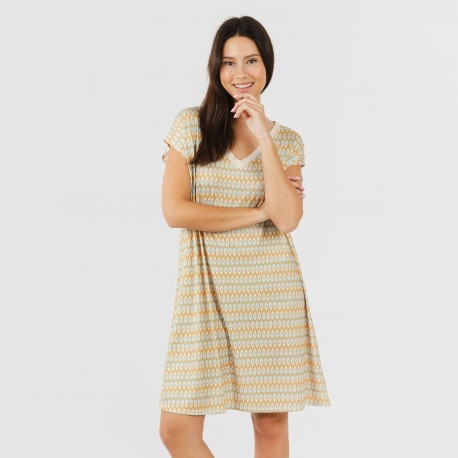 Vestito corto manica ampia soft Minty beige