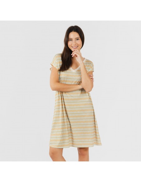 Vestito corto manica ampia soft Minty beige