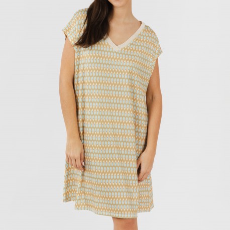 Vestito corto manica ampia soft Minty beige