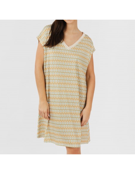 Vestito corto manica ampia soft Minty beige