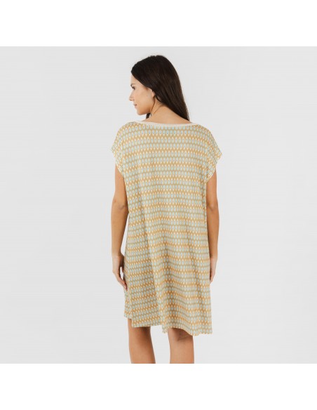 Vestito corto manica ampia soft Minty beige