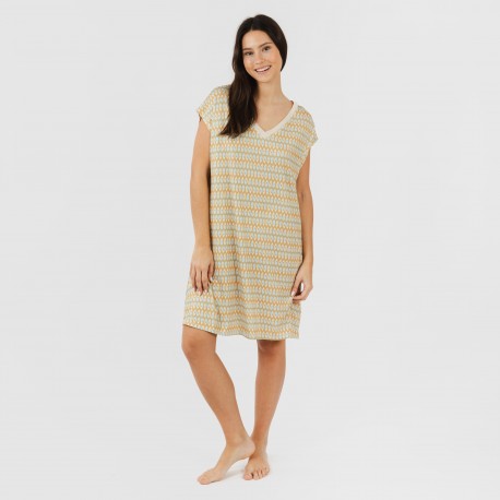 Vestito corto manica ampia soft Minty beige