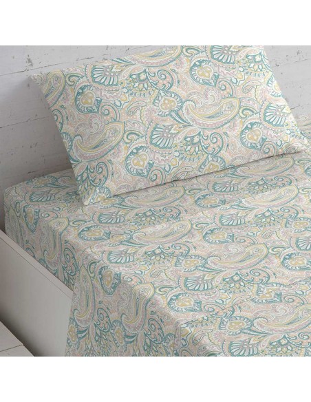 Set di lenzuola cotone Cachemir verde Set di lenzuola cotone Cachemir verde