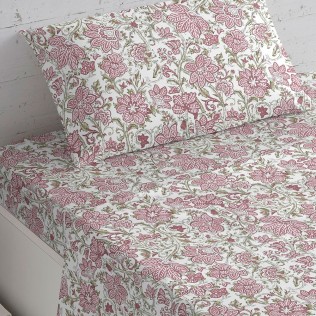 Set di lenzuola cotone Camelia marsala