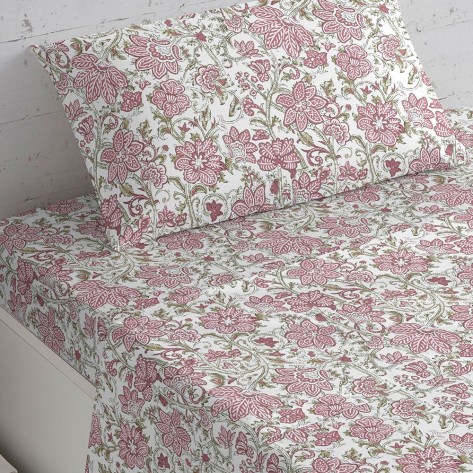 Set di lenzuola cotone Camelia marsala Set di lenzuola cotone Camelia marsala