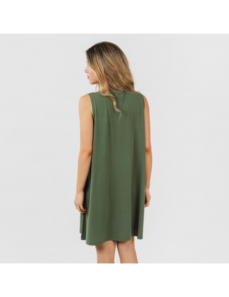 Vestito corto crêpe tinta unita