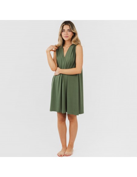 Vestito corto crêpe tinta unita