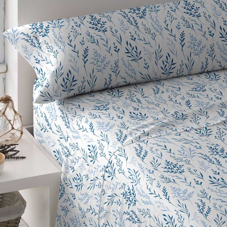 Set di lenzuola cotone Fatima blu letto-singolo