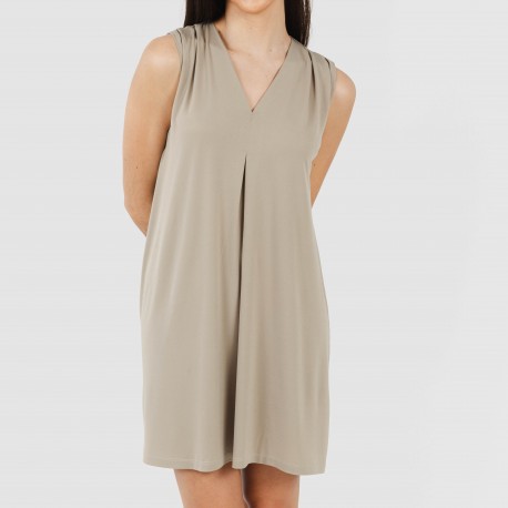 Vestito corto crêpe tinta unita