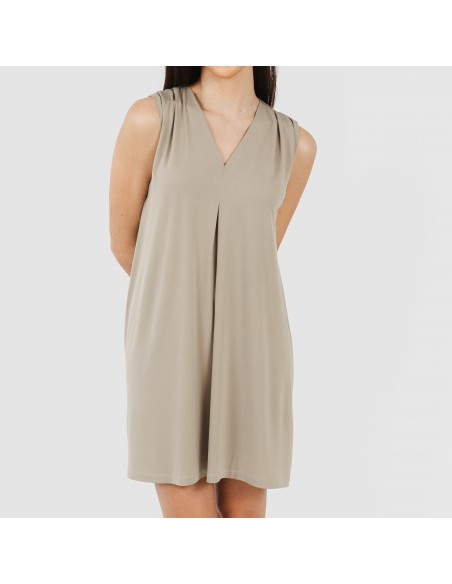 Vestito corto crêpe tinta unita