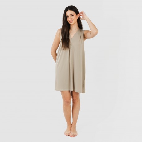 Vestito corto crêpe tinta unita