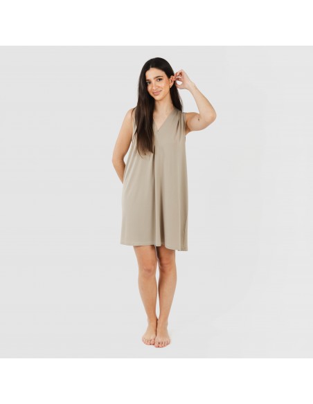 Vestito corto crêpe tinta unita