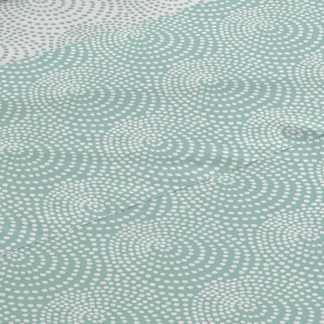 Set di lenzuola cotone Katy reversible verde tiffany