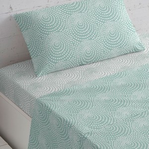 Set di lenzuola cotone Katy reversible verde tiffany
