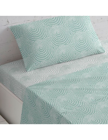 Set di lenzuola cotone Katy reversible verde tiffany Set di lenzuola cotone Katy reversible verde tiffany