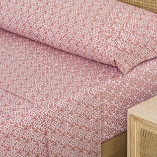 Set di lenzuola cotone Mazzuno reversibile marsala